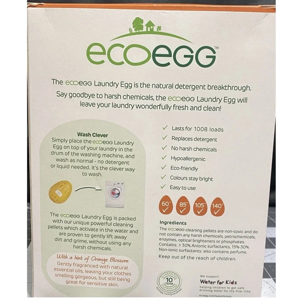 Ecoegg Laundry Egg Orange Blossom 1008 Loads Reusable Detergent System- Open Box